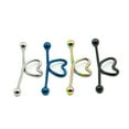 thumbnail image 3 of Jiaroswwei 1Pc Unisex Stainless Steel Heart Shaped Cartilage Piercing Industrial Barbell, 3 of 7