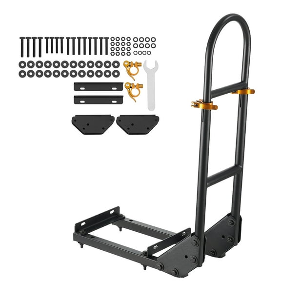 KFFKFF Adjustable Golf Cart Rear Seat Grab Bar, 17.7 x 9.3 x 35.6 Inch,Fits Most Golf Carts with Metal Footplates, Easy Installation,Height Range 27.5 to 33.5 Inches,Durable Carbon Steel Construction