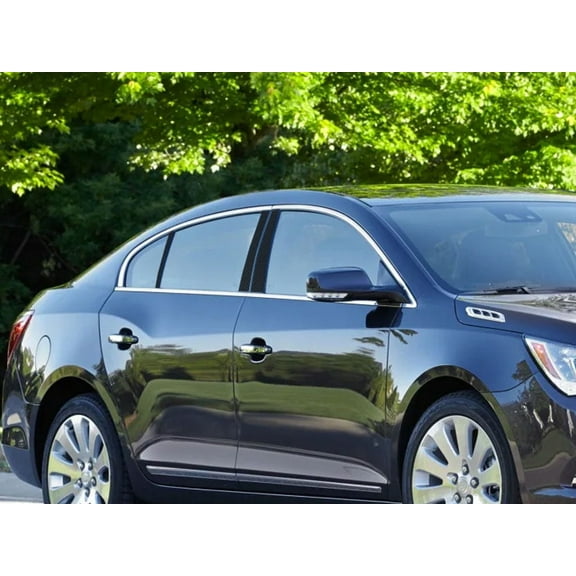 Rvinyl Pillar Post Window Trim Compatible with Buick Lacrosse 2010-2016 - Carbon Fiber 4D (Black)