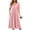 Pink, variant on Edvintorg A Line Dresses for Women Fashion V-Neck Short Sleeve Summer Dress Casual Ruched Midi Dresses with Pockets
