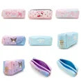 thumbnail image 2 of Estuche para lápices de PU para estudiantes estilo Kuromi de la serie Sanrio con gran capacidad y doble cremallera, bolsa de viaje para guardar brochas de maquillaje con forma de corazón para niñas, 2 of 5