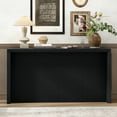 thumbnail image 2 of Elegant Wood Veneer Console Table For Foyer - 31.87in Tall Sophisticated Entryway With Unique Design Black Color, 2 of 5