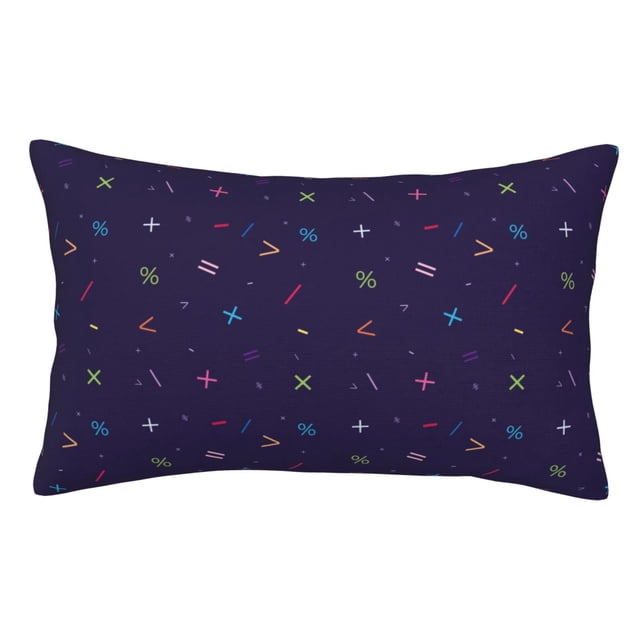 Fotbe Mathematical Symbols Funda de Almohada Decorativa Estilo Occidental, Lujo en Algodón, Fundas para Almohadas King, Cojín Estampado para Decoración del Hogar-20"x30"
