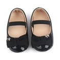 thumbnail image 4 of LNMQLPDBS Toddler Girl Flat Shoes Princess Shoes with Bowknot Baby Sneaker Shoes Black Shoes for Toddler Girls Closed Toe Lightweight Outdoor Casual Summer First Walkers Shoes﻿ Black 6-12 Months, 4 of 9