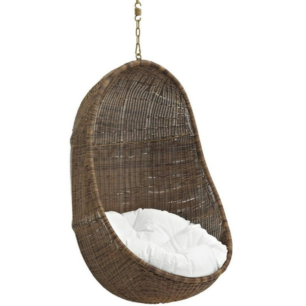 Modway Bean Outdoor Patio Swing Chair Without Stand In Coffee White Com Modway Bean Outdoor Patio Swing Chair, Outdoor Patio Swing Chair Without Stand