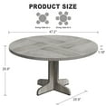 thumbnail image 7 of Juiluna Round Dining Table for 4, 47 Inches Dining Room Table with Wooden Base, Circle Kitchen Dinner Table for Dining Room, Kitchen, Living Room (Table Only), Grey, 7 of 7