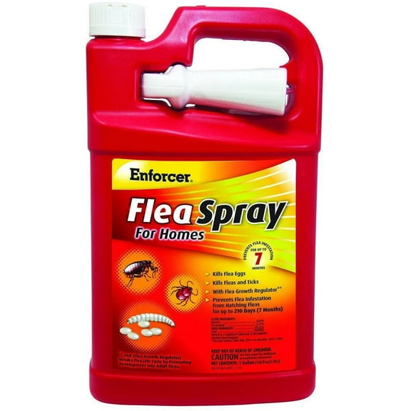 Enforcer Flea, Tick, and Flea Egg Spray for Homes, Fresh Linen Scent, 128 fl oz/1 Gallon