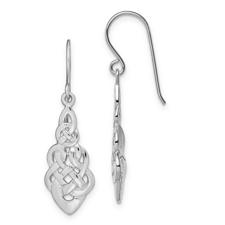 - 925 Sterling Silver Irish Claddagh Celtic Knot Shepherd Hook Drop Dangle Chandelier Earrings Fine Jewelry Ideal Gifts For Women Gift Set From Heart