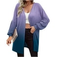 thumbnail image 3 of QUYUON Plus Size Womens Cardigan Sweaters Sale Long Sleeve Long Sleeve Open Front Cardigan Plus Size Duster Cardigan Cardigan Jacket Style Q-5334 Winter Knit Sweater Outerwear Coat Purple 5XL, 3 of 6