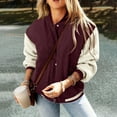 thumbnail image 6 of UQJfacai Corduroy Jacket Women Fuzzy Sherpa Long Sleeve Button Down Winter Coats Color Block Patchwork Warm Casual Outerwear with Pockets, 6 of 9