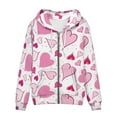 thumbnail image 3 of Renewold Novelty Zipper Hoodies & Sweatshirts for Women Pink Love Long Sleeve Crewneck Sports Outfits Valentine's Day Y2K Street-Wear Jacket Size L, 3 of 6