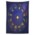 thumbnail image 3 of Ambesonne Astrology Tablecloth Rectangular Table Cover, Horoscope Birth Dates, 60"x90", Royal Blue and Yellow, 3 of 4