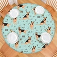 thumbnail image 2 of German Shepherd Dog and Music Round Fitted Tablecloth with Elastic Edge,Dining Table Cover Waterproof,Outdoor Round Tablecloth for Camping,Dining,Indoor and Outdoor, 2 of 7
