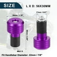 thumbnail image 6 of Unique Bargains 2 Pcs Motorcycle Handlebar End Plug Aluminum Alloy 7/8" 22mm 30mm OD Fashionable Purple, 6 of 6