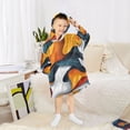 thumbnail image 6 of FORMRS Wearable Blanket Hoodie with Sleeves for Kids Cozy Flannel Sweatshirt, Abstract Wavy, 6 of 7