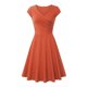 thumbnail image 2 of Puntoco Vestido De Manga Corta Con Cuello En V, Vestido Suelto De Verano De Color Sólido De Manga Corta Con Cuello En V Naranja Xxxxl, 2 of 3