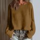 thumbnail image 4 of Neewe Womens Long Sleeve Plain Pullover Sweater Casual Loose V Neck Collared Ribbed Knit Jumper Tops, 4 of 6