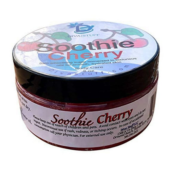 Cherry Soothie Scrub for Dry Skin - Non Foaming - Elbows, Knees, Legs, by Diva Stuff