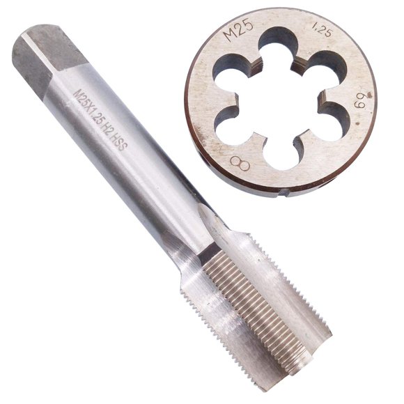 HSS M25 x 1.25mm Tap and M25 x 1.25mm Die Metric Thread Right Hand