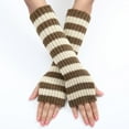 thumbnail image 2 of Ladies Warm Knit Fingerless Gloves Convertible Mittens Fashion Flowers Winter Handwear Cozy Textured Design, 2 of 6