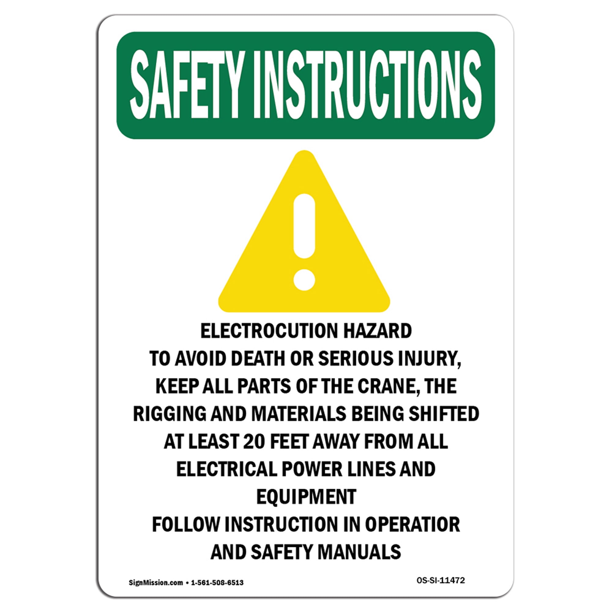 OSHA SAFETY INSTRUCTIONS Sign Electrocution Hazard With Symbol Made OSHA SAFETY INSTRUCTIONS Sign Electrocution Hazard With Symbol Made
