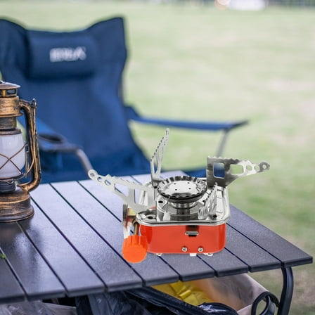 Worgeous Foldable Cassette Gas Stove Stainless Steel Furnace Portable Burner Square Shape Outdoor Camping Picnic Cooker
