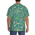 thumbnail image 5 of KLL Mushrooms and Flowers Print Men's Shirt Short Sleeve Button Down Summer Cuba Beach Shirts- XX-Large, 5 of 7