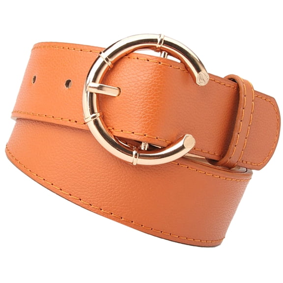 LOLIPPYY Chunky Belts For Women 1pc 106cm Long Faux Belt Solid Waistband Pu Girdle For Jeans