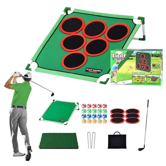 Golf Game Play Set, Backyard Golf Game, Golf Chipping Games with 20 Sticky Golf Balls & Mat, Outdoor Lawn Games Golf Set for Adults & Family, Multiple People Fun Golf Game for Beach, Party, Gift