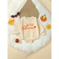 thumbnail image 3 of Baby Boys Girls Halloween Outfits Letter Pumpkin Oversized Bubble Romper Newborn Long Sleeve Sweater Fall Clothes, 3 of 8
