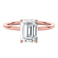 thumbnail image 2 of 2.05 Carat Emerald Cut Moissanite ( G-H/ VS1 ) And Natual Diamond Engagement Rings for Womens In 10K Rose Solid Gold In Ring Size 6.5, 2 of 8