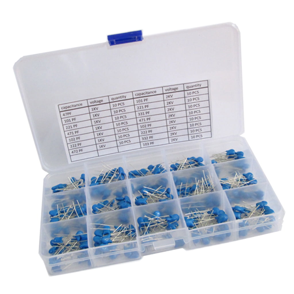 300pcs 15 Value Electrolytic Capacitors Assorted Assortment Kit with Box 