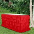 thumbnail image 5 of Table Skirt Ruffle Pleated Desk Skirt Party Decor with 9FT Elegant Ruffled Tablecloth Style for Events, 5 of 9