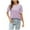 Purple, variant on EDFBUYKRS Women's Plus Tops for Women 2026 Casual Womens Summer Tops Short Sleeve Striped Color Block Shirts Crewneck Loose Casual Tee Tops M