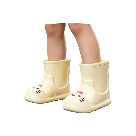 LIIPEE Kids Unisex Rain Boots For Boys And Girls Cartoon Cat Comfortable Soft Sole Lightweight Shoes Outdoor Garden Fashion Waterproof Cute Non- Footwear,6-7 Years