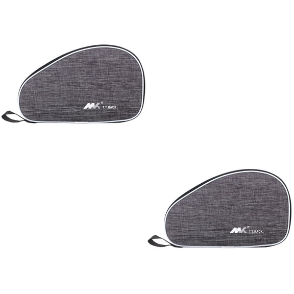 CRILSTYLEO Water-Resistant Pong Bag Grey Secure Racket Case for Storage 2Pcs