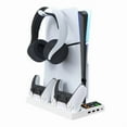 thumbnail image 1 of Multifunctional Cooling Stand for PS5 Pro & PS5 Slim, Dual Controller Charging Dock with Headphone Hanger Storage Organizer, 1 of 5