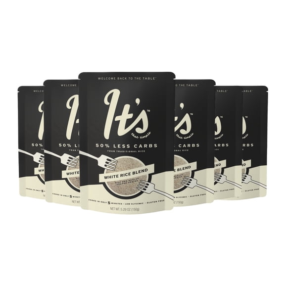 It’s That Simple White Rice Blend from It's Skinny, 50% Less Carbs, Certified Gluten-Free, Non-GMO & Vegan, Cooks in 5 Minutes – 5.29 oz (Pack of 6)