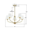 thumbnail image 5 of XAV-B9315-VG-WH Crystorama Lighting Xavier - 5 Light Chandelier-12.5 Inch Tall and 28 Inch Wide-Vibrant Gold/White Finish, 5 of 7