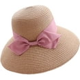 thumbnail image 2 of CoCopeaunts Straw Bucket Hat for Women Bowknot Decorate Belt Spring Summer Wide Brim Outdoor Beach Sweet Girls Basin Hat, 2 of 8