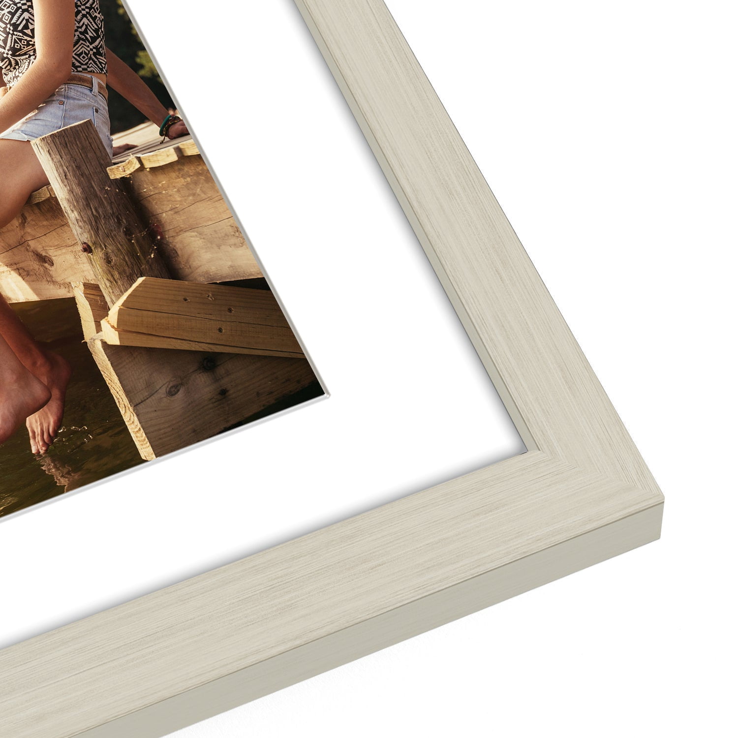 Americanflat 8x20 Collage Picture Frame in Light Wood| Displays Four 4x6 inch Photos. Shatter-Resistant Glass. Hanging Hardware Included!