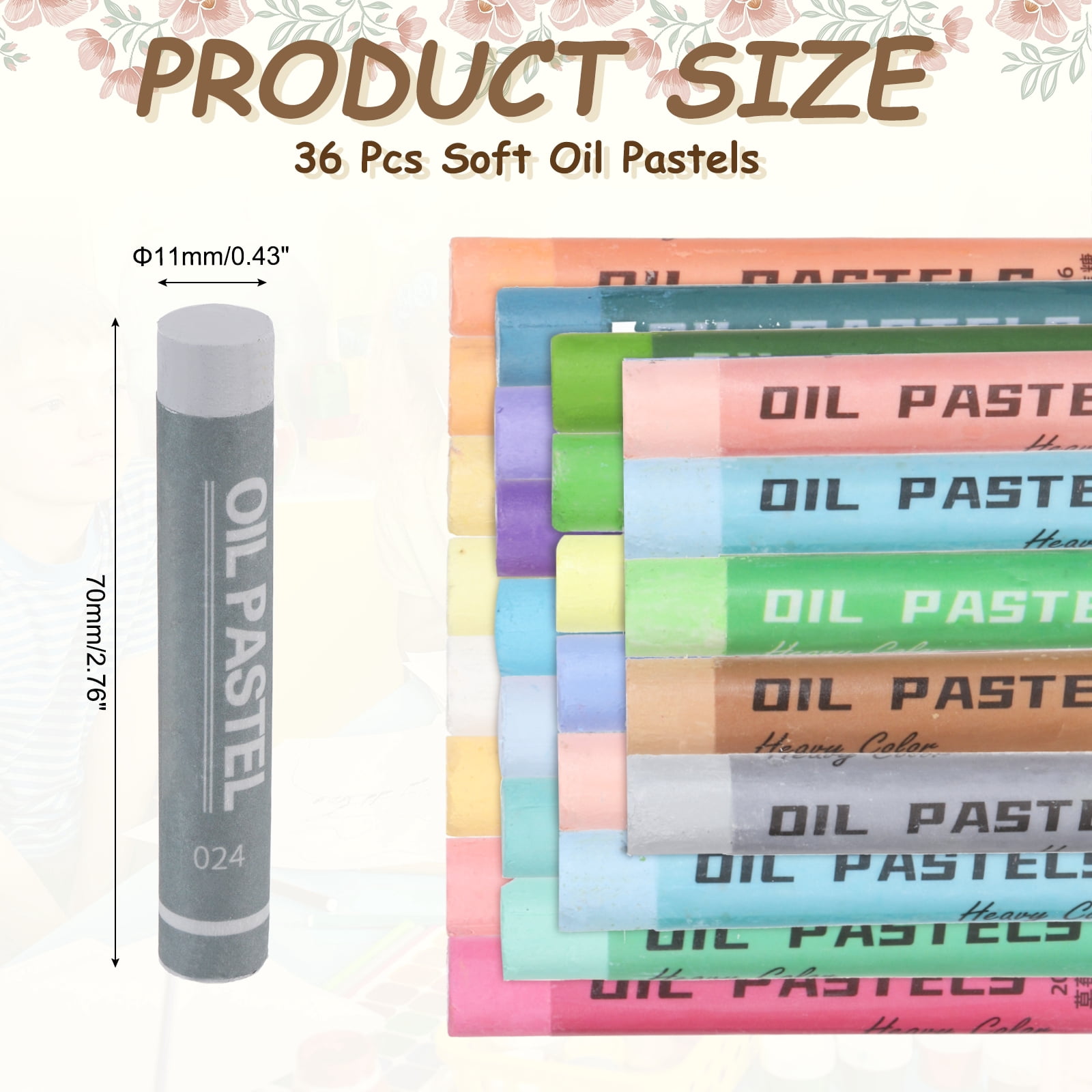 Uxcell Soft Oil Pastels, Oil Pastel Crayons Vibrant Color Blendable Art Supplies for Painting Drawing Blending Painting Artists Beginners Professional(Light Gray, Pack of 36)