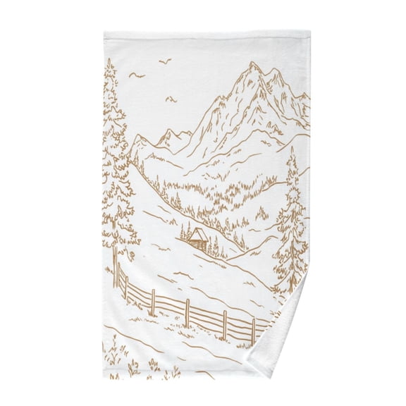 Pure Cotton Face Towel 16x28 Inches Hand Towel Bath Towel Hand Bath Towels Soft Good Water Absorption for Washing Face Wiping Face Pretty Mountain
