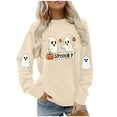 thumbnail image 4 of Halloween Sweatshirts for Womens Crewneck Ghost Printed Shirts Fall Winter Long Sleeve Sweaters Casual Blouses Loose Sweatshirt Pullover Top Halloween Costumes, 4 of 8