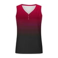 thumbnail image 5 of ALLLIST Summer Tops for Women Red Gradient V-Neck Button Sleeveless Tank Tops Girls Tank Tops XXXL, 5 of 5