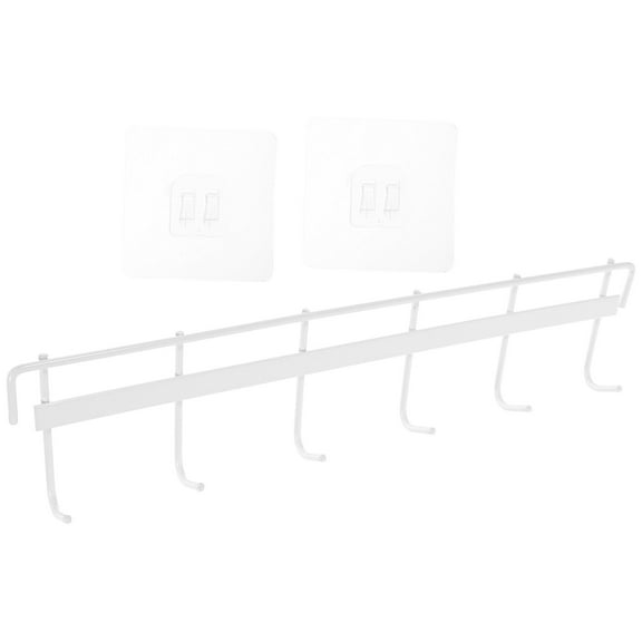 Wall Mounted Kitchen Hook Storage Rack with Rail, Cutlery Holder, Towel Racks and Shelves for Bathroom and Utensil Organization