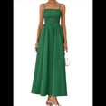 thumbnail image 3 of Vestidos Largos de Verano para Mujer, Vestido Informal con Tirantes Finos, Fruncido, Corte A, y Fluido. Verde Oscuro XL, 3 of 7