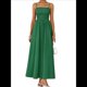 thumbnail image 3 of Vestidos Largos de Verano para Mujer, Vestido Informal con Tirantes Finos, Fruncido, Corte A, y Fluido. Verde Oscuro M, 3 of 7