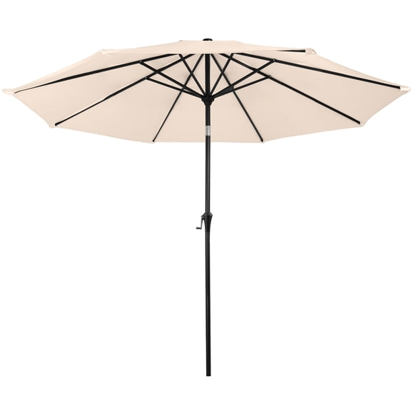 Pure Garden 10FT Patio Umbrella with Auto Tilt and Vented Canopy (Tan)