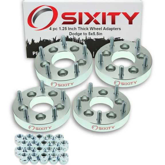 Sixity Auto 4 pc 5x4.5" to 5x5.5" Wheel Spacers Adapters 1.25" compatible with Dodge Avenger Caliber